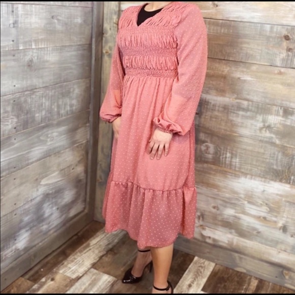 New! Rose Swiss Dot Dress - Picture 2 of 2